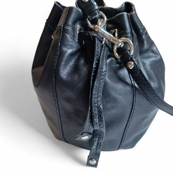 Authentic Coach Mia Drawstring Bucket Bag 14601 | Black Leather Polka Dot - Picture 8 of 14